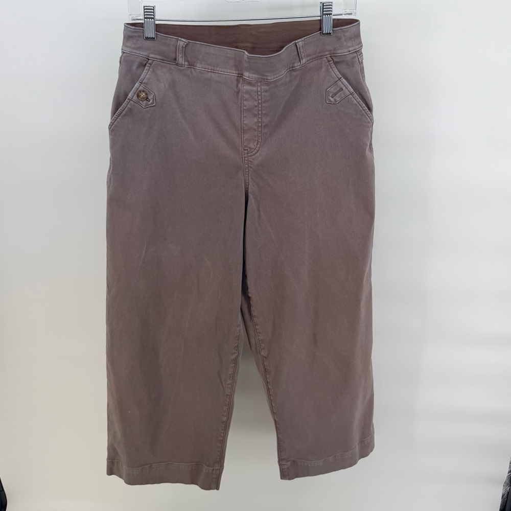SPANX Twill Wide Leg Cropped Pants in Cedar Brown - Picture 4 of 6